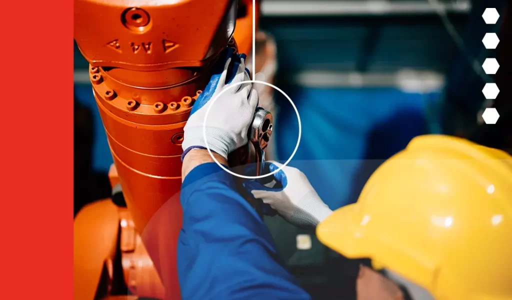 mantenimiento de una tubería - brazo robótico en mantenimiento - ingeniero dando mantenimiento preventivo